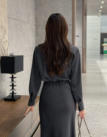 Monafe satin tie blouse